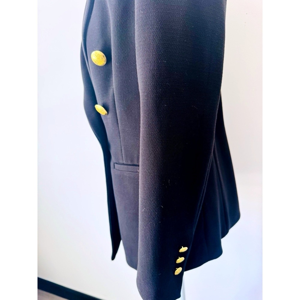 Robert Ellis Blazer Double Breasted Women S Black Gold Button Floral Lining - Picture 4 of 7